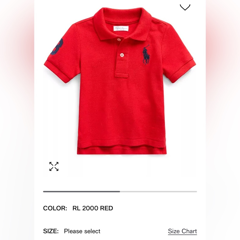 Polo-Ralph Lauren Baby Boys Cotton Mesh Polo Shirt-New-12 Months